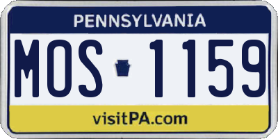 PA license plate MOS1159