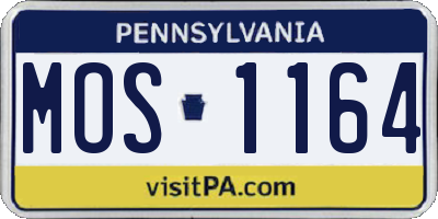 PA license plate MOS1164