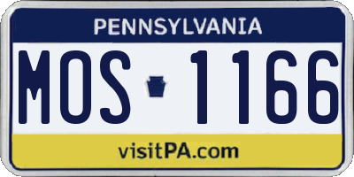 PA license plate MOS1166