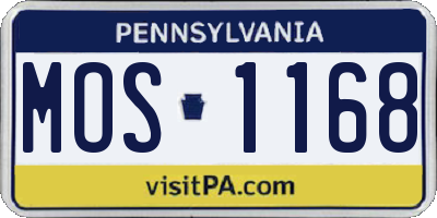 PA license plate MOS1168