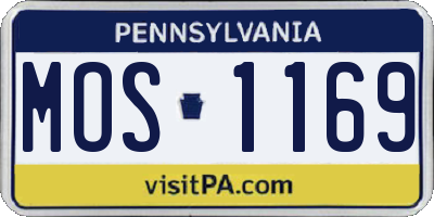 PA license plate MOS1169