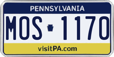 PA license plate MOS1170