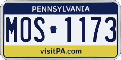 PA license plate MOS1173