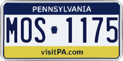 PA license plate MOS1175
