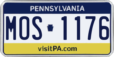 PA license plate MOS1176