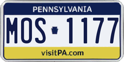 PA license plate MOS1177