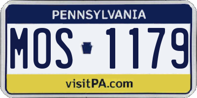PA license plate MOS1179