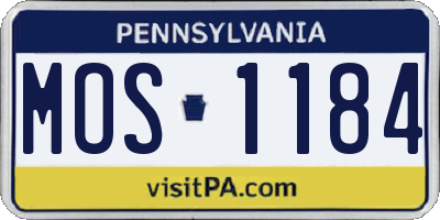 PA license plate MOS1184