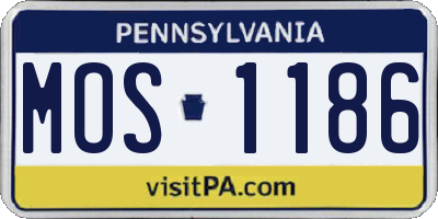 PA license plate MOS1186