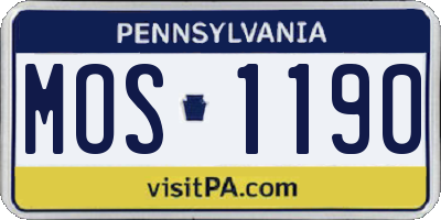PA license plate MOS1190