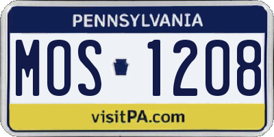 PA license plate MOS1208