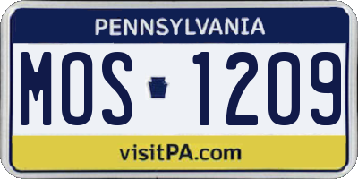 PA license plate MOS1209