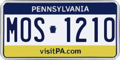 PA license plate MOS1210