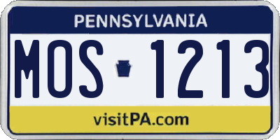 PA license plate MOS1213
