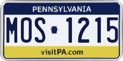 PA license plate MOS1215
