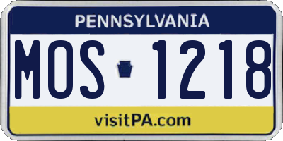 PA license plate MOS1218