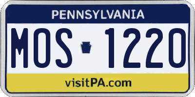 PA license plate MOS1220