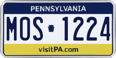 PA license plate MOS1224