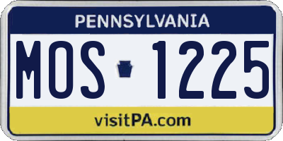 PA license plate MOS1225