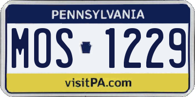 PA license plate MOS1229