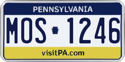 PA license plate MOS1246