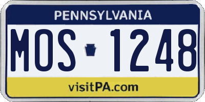 PA license plate MOS1248
