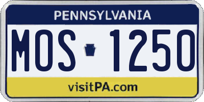 PA license plate MOS1250