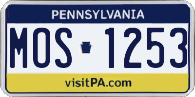 PA license plate MOS1253