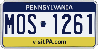 PA license plate MOS1261