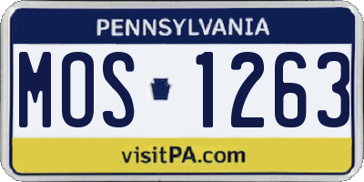 PA license plate MOS1263