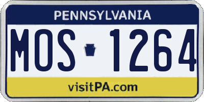 PA license plate MOS1264