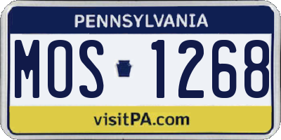 PA license plate MOS1268