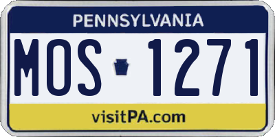 PA license plate MOS1271