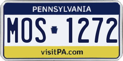 PA license plate MOS1272