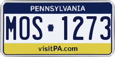 PA license plate MOS1273