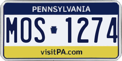 PA license plate MOS1274