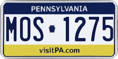 PA license plate MOS1275