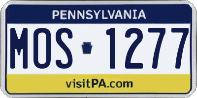 PA license plate MOS1277
