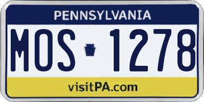 PA license plate MOS1278