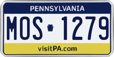 PA license plate MOS1279