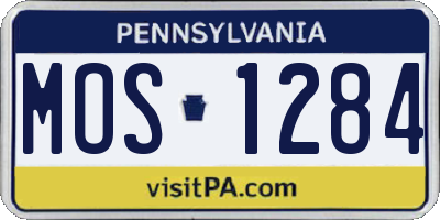 PA license plate MOS1284