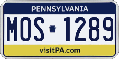 PA license plate MOS1289