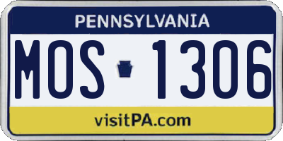 PA license plate MOS1306