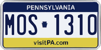 PA license plate MOS1310