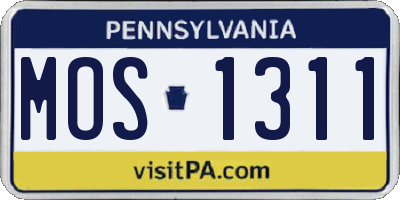 PA license plate MOS1311