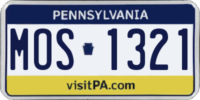 PA license plate MOS1321