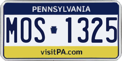 PA license plate MOS1325