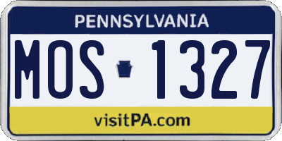 PA license plate MOS1327