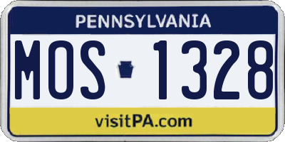 PA license plate MOS1328