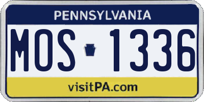 PA license plate MOS1336